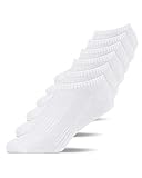 Snocks Herren & Damen Sneaker Socken (6x Paar) Lange Haltbarkeit Dank Bester Qualität 6x Weiß, 39 - 42