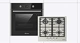 Einbau Herdset Backofen + Gaskochfeld,1-fach-Teleskopauszug, vitroceramic Gaskochfeld nicht Glas! WOK-Brenner 4kW, WOK-Aufsatz!