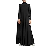 Oversize Kleider Damen Übergroßes einfarbiges Blusenkleid Swingkleid in A-Linie Lockeres langes Maxikleid Rollkragen Langarm Frühlingskleid Freizeitkleid Urlaub Strandkleid Partykleid S-5XL