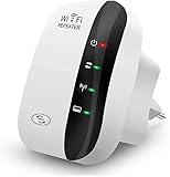 SUWEN WLAN Repeater, WLAN Verstärker 300Mbit/s 2,4GHz WiFi Range Extender, Fast-Ethernet Port, WPS Taste, EU Stecker, Mini WLAN Verstaerker Receiver Kompatibel mit Allen WLAN Geräte