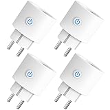 ANTELA WLAN Smart Steckdose mit Strommessung, Smart Home Steckdose kompatibel mit Alexa/Google Home, Stromverbrauch Messen, Sprachsteuerung, APP Fernsteuerung, Zeitplan, 2,4GHz, 16A, 4 PCs