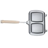 BESTonZON Doppelseitige Bratpfanne Aluminium-Frühstücks-Sandwichpfanne Antihaft-Tortillas-Sandwich-Maker-Pfanne Mit Griffen Grillplatte Waffelpfannkuchen-Snack-Grillpfanne