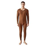 Damen Herren Thermounterwäsche Set Doppelseitig Abrieb Stretch Nahtlos Deutscher Samt Thermounterwäsche für den Winter, Color-B-Men, XXXL