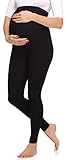 Merry Style Damen Lange Umstandsleggings aus Viskose MS10-297 (Schwarz, L)