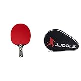 JOOLA 54195 Carbon Pro ITTF Zugelassener Tischtennis-Schläger & Tischtennisschläger Hülle Pocket Double Tischtennishülle für 2 Wasserabweisende Tischtennistasche, Schwarz/Rot, 28 x 17 x 4 cm