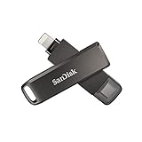 SanDisk iXpand Luxe Flash-Laufwerk 2-in-1 iPhone Speicher 256 GB (iPad kompatibel, automatisches Backup, USB-C und Lightning Anschluss, Passwortschutz, iXpand App), Silber