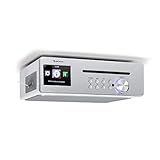 auna Silverstar Chef Küchenradio, Unterbauradio, 10W RMS / 20W max, CD-Player, Bluetooth-Funktion, Radio: Internet/DAB+/UKW, 2,4' TFT Farbdisplay, USB-Port, AUX-Eingang, weiß