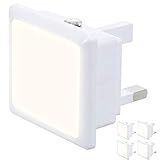 Nachtlicht Automatisches 0,3 W Led Nachtlicht Uk Plug-In Warm/Tag Weiß Dämmerung Bis Zum Morgengrauen Tageslichtsensor Intelligentes Energiesparendes Design - 4Er Pack