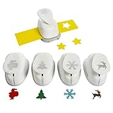 Motivstanzer A689915 Set Weihnachten, 2,54 cm, 5 STK, Kunststoff, weiß, 5X