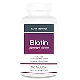 Biotin, EXVital für Haare, Haut und Fingernägel, hochdosiert, 10.000 µg, 365 Tabletten. ApoTest: 'Sehr gut'