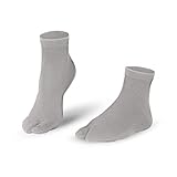 Knitido Tabi Kurzsocken, kurze Zwei-Zehen-Socken aus Baumwolle, Größe:35-38, Farbe:Light Grey (103)