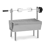 Klarstein Sauenland - Mini Rotisserie-Grill, Drehspieß, Elektromotor: 4 Watt, max. Beladung: 12 kg, höhenverstellbar, Grillrost, Grillwanne, Drehspieß und Standbeine aus Edelstahl, Silber