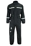 BULLDT Motorrad Regenkombi Regenjacke + Regenhose, 52/L, Neon Schwarz