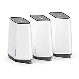 NETGEAR Orbi Pro SXK80B3 WiFi 6 TriBand Mesh WLAN System (AX6000 WiFi 6 Router + 2x Satellit-Repeater für Unternehmen & Zuhause bis 6 GBit/s, bis 600 m² Abdeckung für viele parallele Benutzer)