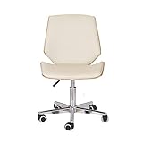 Bürostuhl Chefsessel Drehstuhl Home Office Chair Swivel High einstellbare Schreibtischstühle anmutige Empfangsstühle (Color : Beige)