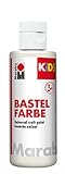 Marabu 03040004070 - Kids Bastelfarbe weiß 80 ml, Farbe für Kinder ab 3 Jahre zum Basteln und Malen, parabenfrei, vegan, gut deckend, schnell trocknend auf Papier, Holz, Stein, auswaschbar