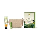 PRIMAVERA Geschenkset Freudenglanz – Glücksgefühle Handcreme, Lip Balm Care & Repair und Kosmetiktasche – hautpflegend, erfrischend, stimmungshebend – Naturkosmetik