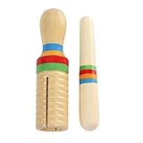 LHKJ 2 Stück Holz Guiro,Percussion Musikinstrument für Kinder Guiro Instrument