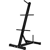 GORILLA SPORTS® Hantelscheibenständer - 6 Stangen, mit 30 mm Scheibenaufnahme, bis 200 kg Belastbar, Stahl, Schwarz/Weiß - Scheibenständer, Hantelständer, Hantelablage, Hantelbaum