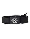 Calvin Klein Jeans Herren J 4CM ADJ.Monogram Canvas Belt Gürtel, Black, 673 (Herstellergröße: 85)