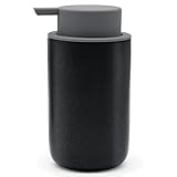 Schaumseifenspender Schwarz, 400ml Nachfüllbarer Seifenspender Spülmittelspender aus Keramik für Flüssigseife, Handseife und Waschmittel, Soap Dispenser für Küche Bad und Büro (Schwarz)