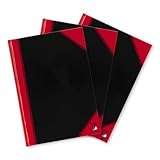 Bantex Notizbuch A4, kariert, 96 Blatt, 70 g/m², Hardcover, schwarz, 3 Stück