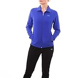 Sportkind Mädchen & Damen Fitness, Sport, Tennisjacke ohne Kapuze mit Taschen, atmungsaktiv, kobaltblau, Gr. S