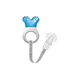 MAM Cooler & Clip kühlender Beißring, Zahnungshilfe mit Clip für einfaches Befestigen, extra kleiner und leichter Beißring für Babys, ab 2+ Monate, blau