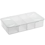 Rotho Snappy Aufbewahrungsbox 3l mit Einteilungen und Deckel, Kunststoff (PP) BPA-frei, transparent, 3l (33,9 x 19,8 x 7,6 cm)