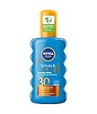 NIVEA SUN Schutz & Bräune Sonnenspray LSF 30 (200 ml), Sonnencreme mit Pro-Melanin-Extrakt für eine ebenmäßige Bräune, sofortiger Sonnenschutz mit UVA/UVB-Filtersystem