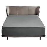 BEDSURE Spannbettlaken 180x200cm Boxspringbett Topper - Mikrofaser Bettlaken 180x200 cm grau für Matratze bis 30 cm hohe, weiches Spannbetttuch Leintuch