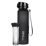 720°DGREE Trinkflasche “uberBottle“ softTouch +Früchtebehälter - 1L - BPA-Frei - Wasserflasche für Uni, Sport, Fitness, Fahrrad, Outdoor - Sportflasche aus Tritan - Leicht, Bruchsicher, Nachhaltig