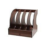 Desktop-Magazin-Aktenhalter-Rack Aktenregal mit Schublade Desktop-Akten-Aufbewahrungsbox Aktenbox Büro-Informationsregal Ordnerregal Bücherständer Bücherregal Holz for Office Home School (Size : 2)