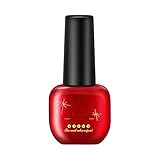 IUNSER Pflegender Nagellack Change Nail Polish Color Control Nagellack Langlebig No Bake Maniküre Kann Nicht abgezogen Werden Wasserfest Schnelltrocknend 15ml Schwarzer Nagellack (Red, One Size)