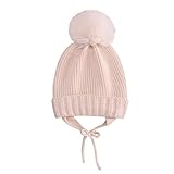 TDEOK Kleinkind Baby Mädchen Jungen Weiche Warme Strickmütze Kinder Wintermütze Mit Fleece Ohrenklappe Schal Kapuze Hut Sonnenschutz Hut Baby Junge (B, One Size)