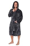 CityComfort Bademantel Herren Flauschig, Fleece Morgenmantel Herren, Hausmantel Herren Dressing Gown (M, Anthrazit)