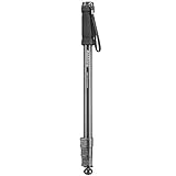 Mantona Basic UNA 33 Einbeinstativ –Aluminium Einbein Fotostativ, nur 350 g Gewicht, max. Höhe 172 cm, Traglast 4 kg, leicht, stabil und praktisch, mit Spike, Handschlaufe und Tasche