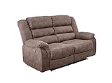 lifestyle4living Sofa mit Relaxfunktion in Braun, 2-Sitzer Relaxsofa, Vintage, Stoff/Federkern-Polsterung | Gemütliche Relax-Couch in modernem Design