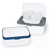 2 Stück Feuchttücher Box Baby, Feuchtes Toilettenpapier Aufbewahrungsbox, Kinder Feuchttuchbox Spender Tücherbox Kunststoff Tissue Serviettenbox