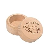 HORIFEN Zahnbox aus Holz Milchzahndose Zahnhalter für Kinderandenken, Geschenkbox für Jungen und Mädchen