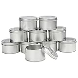 Kurtzy 10Stk Blechdose mit Deckel Rund Silber - Kleine Dose mit Deckel Metall 6,5x4cm – Blechdosen Metalldosen Leer – Metallbox Blechdose Rund Tiegel für Basteln, Gewürze, Cremedose Leer