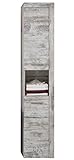 trendteam smart living Badezimmer Bad Hochschrank Cancun Boom, 36x184x31 cm in Weiss Canyon Pinie Shabby Chic Retro (Nb.) mit offenem Fach