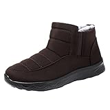 Gsheocm Walking Schuhe Herren 46 Mode Winter Herren Schneestiefel flach weich rutschfest wasserdicht Obermaterial High Top warm bequem einfarbig zum Hineinschlüpfen Schuhe Rot Herren High