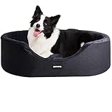 HMTOPE Hundebett , Waschbar, Hohe Kante, Hundekissen, Katzenbett, Hundekorb, Hundesofa (92*71*27cm, Dunkelgrau)