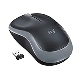 Logitech M185 Kabellose Maus, 2,4 GHz mit USB-Nano-Empfänger, 12 Monate Batterielaufzeit, 1000 DPI Optical Tracking, Für Links- und Rechtshänder, Kompatibel mit PC, Mac, Laptop - Grau