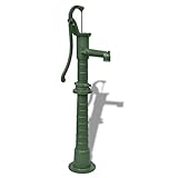 yorten Schwengelpumpe Handschwengelpumpe Gartenpumpe Handpumpe Gusseisen Manuell Wasserpumpe und Ständer 131cm Grün