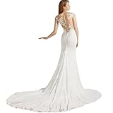 ZSQAW Hochzeit Fishtail Trailing Temperament Bride Super Fairy Thin Sexy V-Ausschnitt Kleid Partykleider (Color : A, Size : L code)