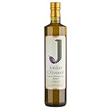 Jordan Olivenöl - Natives Olivenöl Extra von der griechischen Insel Lesbos - traditionelle Handernte - Kaltextraktion am Tag der Ernte - Elegante schmale Flasche aus Glas mit Ausgießer - 0,75 Liter