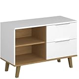 OKL stilvolle Kommode Nepal modernes Design Flur und Wohnzimmer Aufbewahrung für Wohnzimmer und Schlafzimmer Anrichte Weiß Eiche