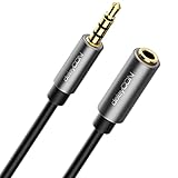 deleyCON 2m Headset Verlängerung CTIA 4 Polig TRRS Mikrofon 3,5mm Klinke Verlängerungskabel Kopfhörer AUX Metallstecker Stereo Audio PC Handy Smartphone Tablet HiFi Receiver